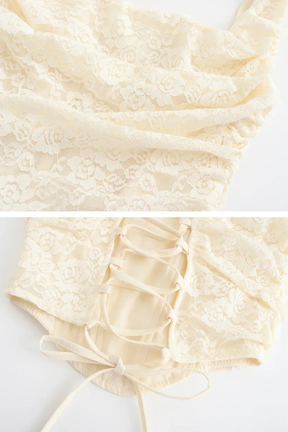 Dantel Korse ve Drapeli Etek Takımı