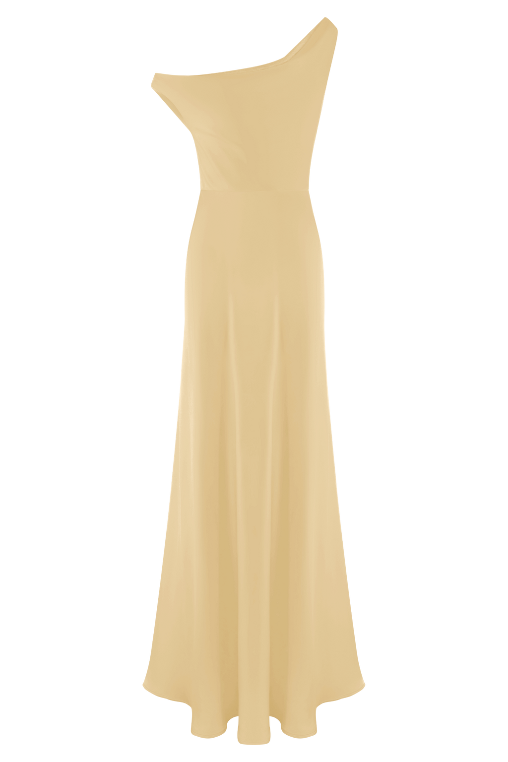 Jacinta Tek Omuz Uzun Elbise - Pastel Limon