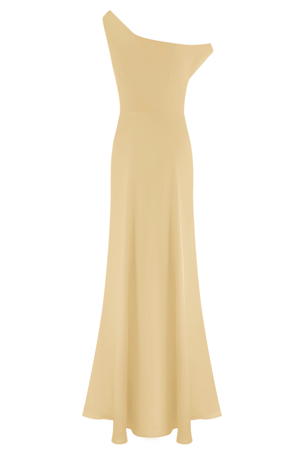 Jacinta Tek Omuz Uzun Elbise - Pastel Limon