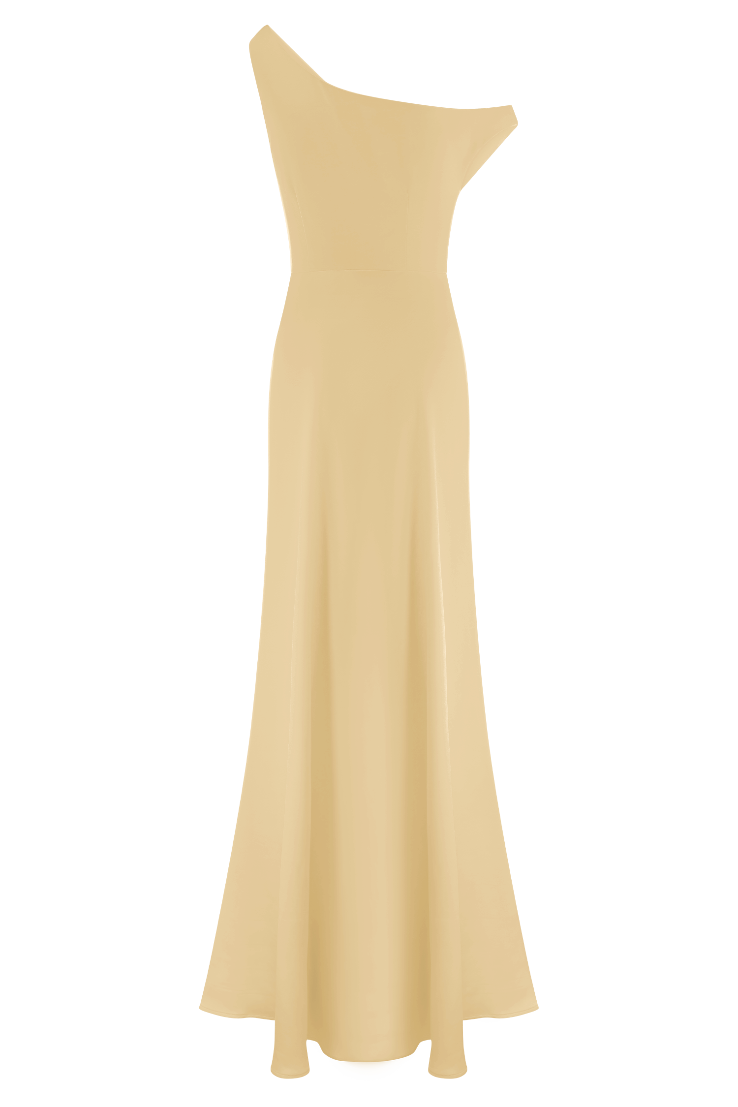 Jacinta Tek Omuz Uzun Elbise - Pastel Limon