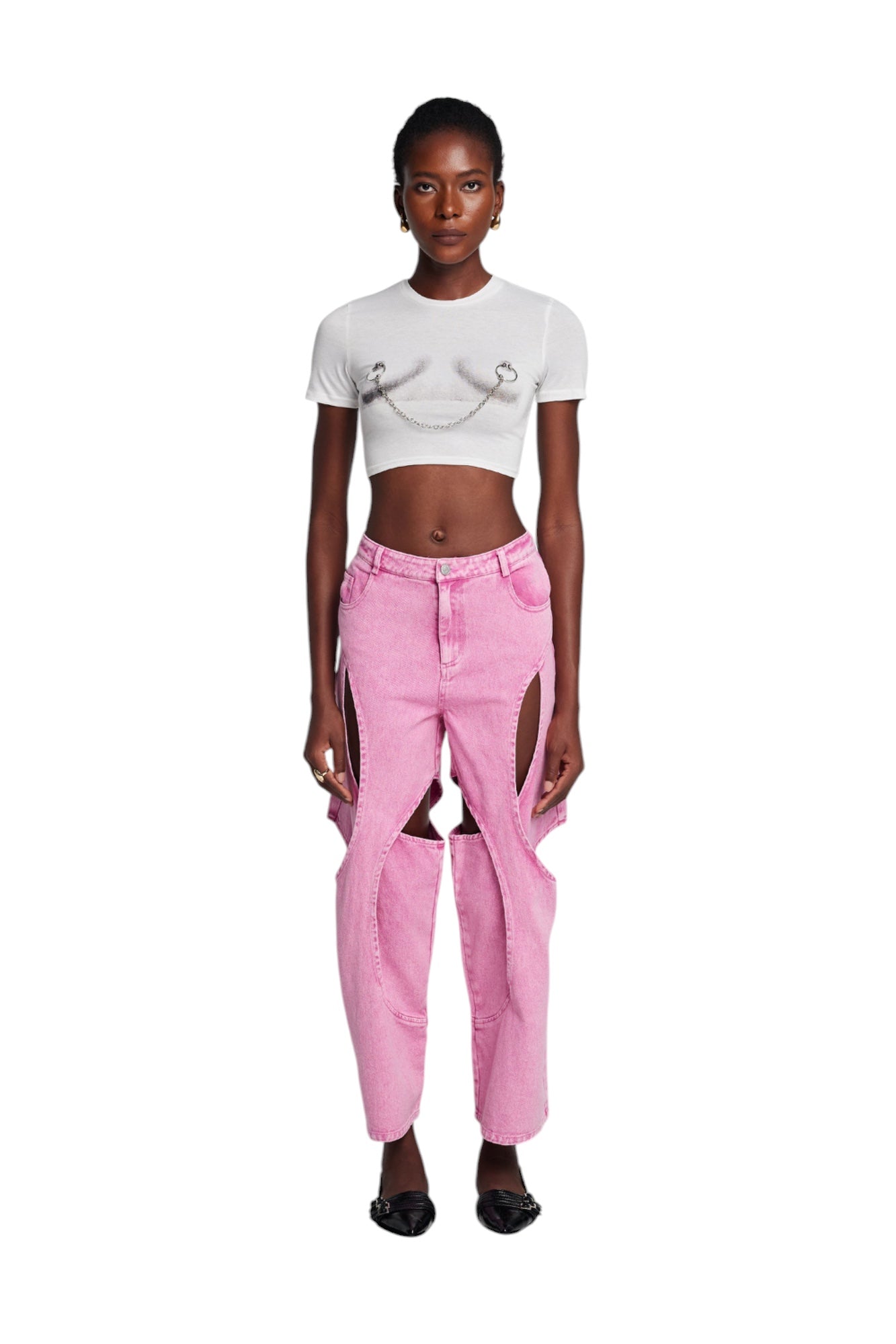 Çapraz Oyuk Detaylı Jean