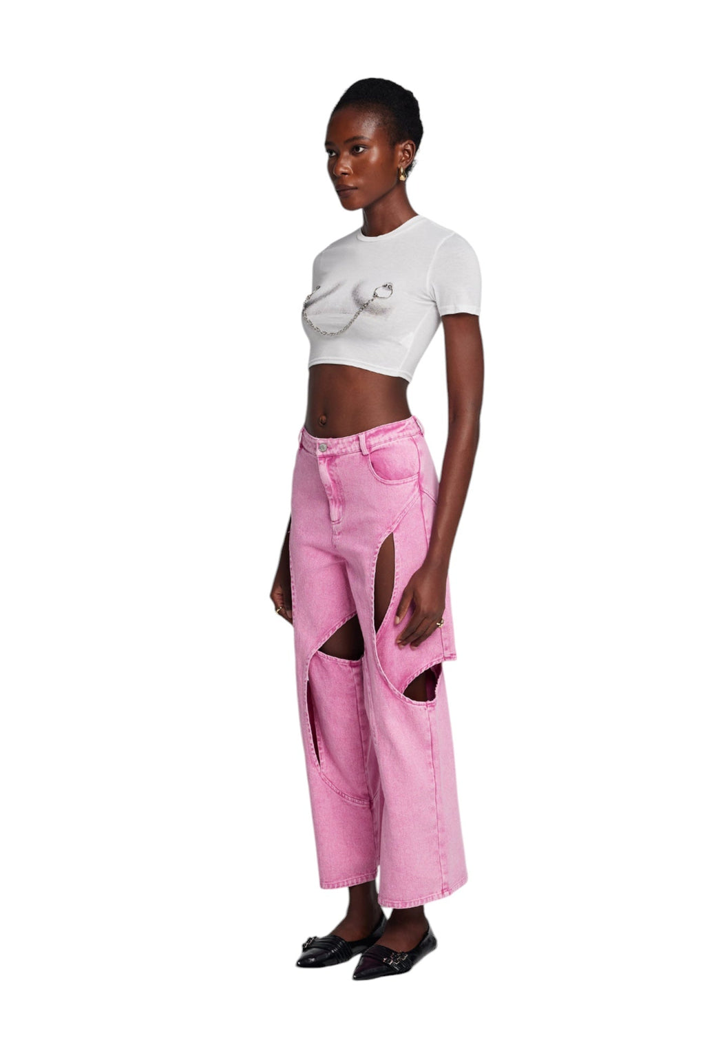 Çapraz Oyuk Detaylı Jean