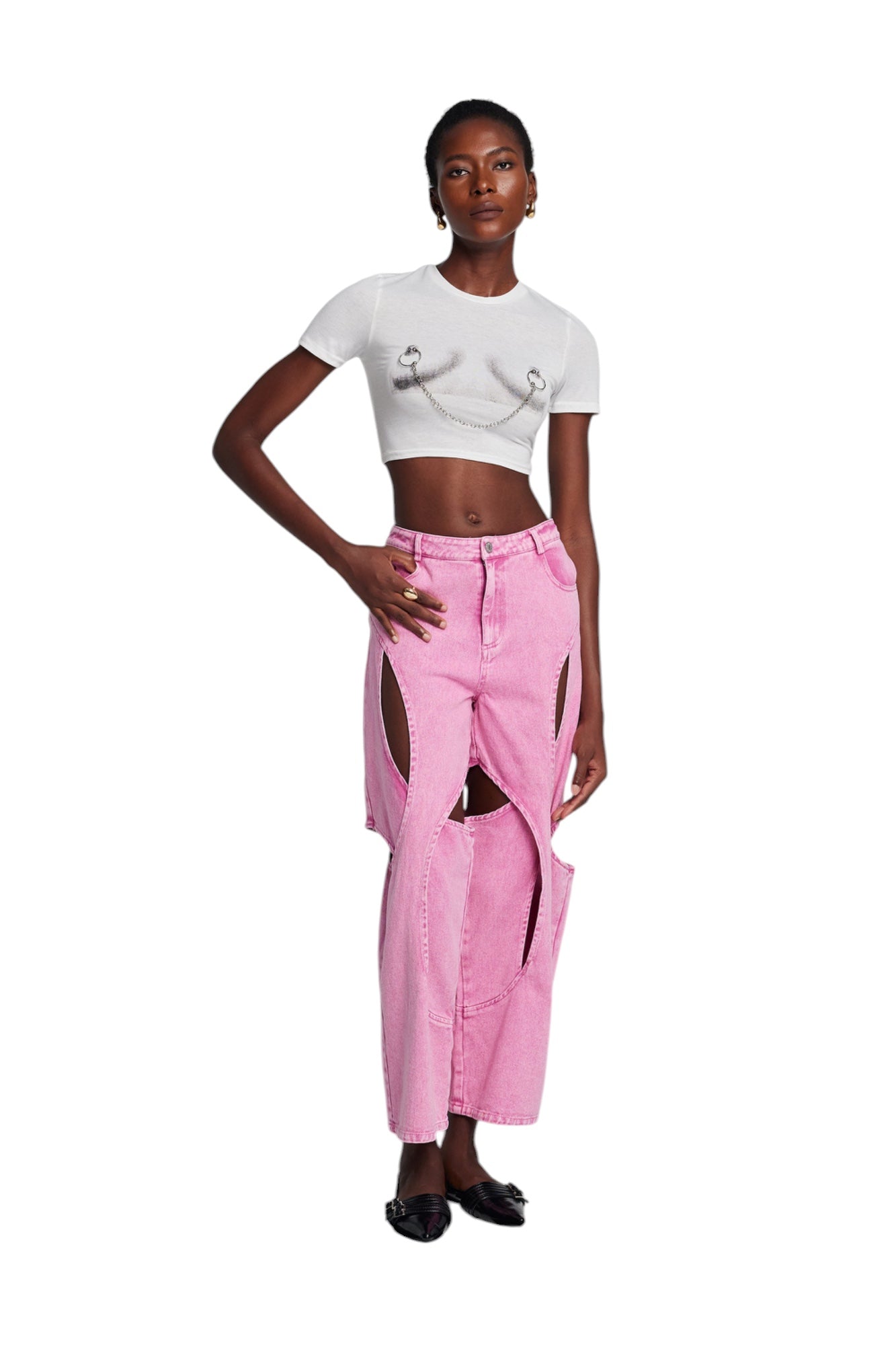 Çapraz Oyuk Detaylı Jean