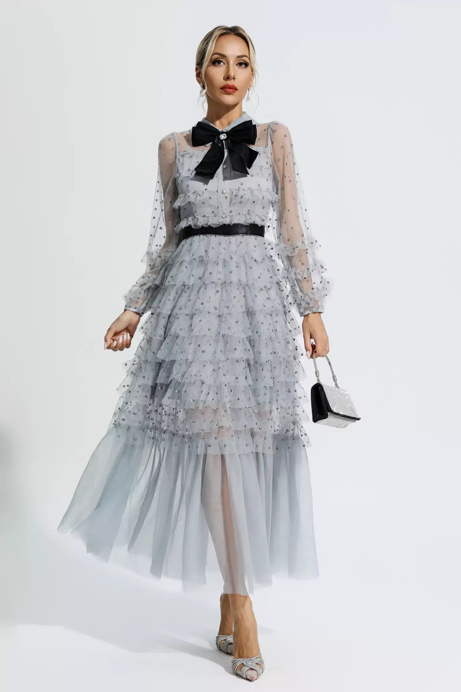 Puantiyeli Maxi Elbise