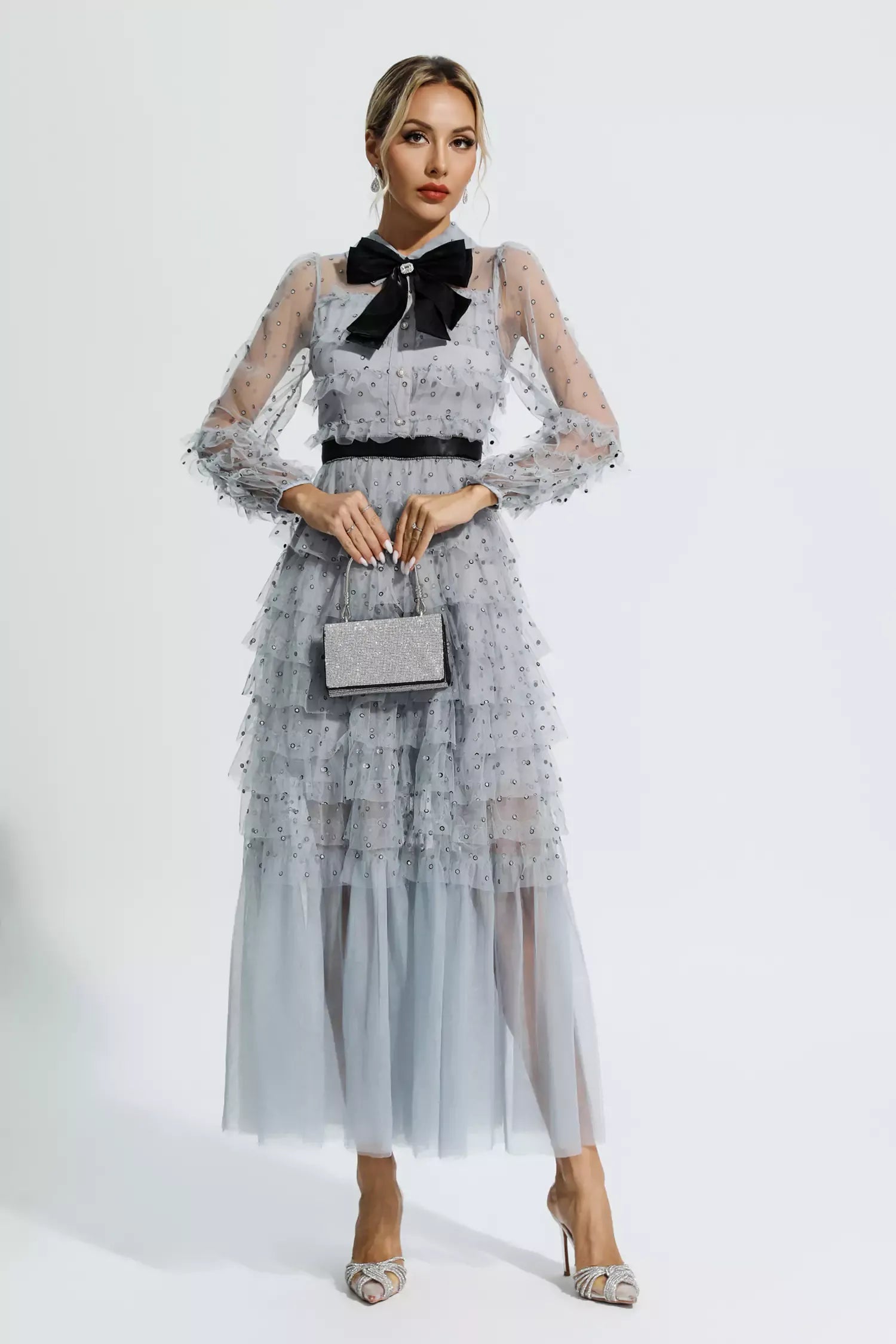 Puantiyeli Maxi Elbise