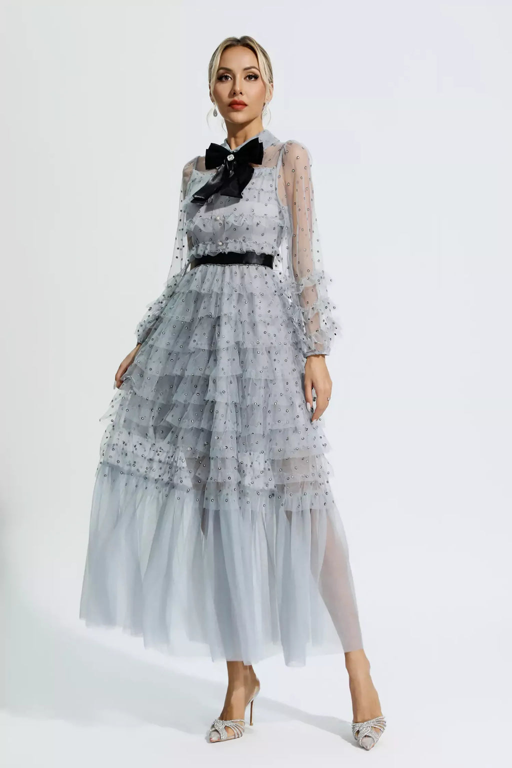 Puantiyeli Maxi Elbise