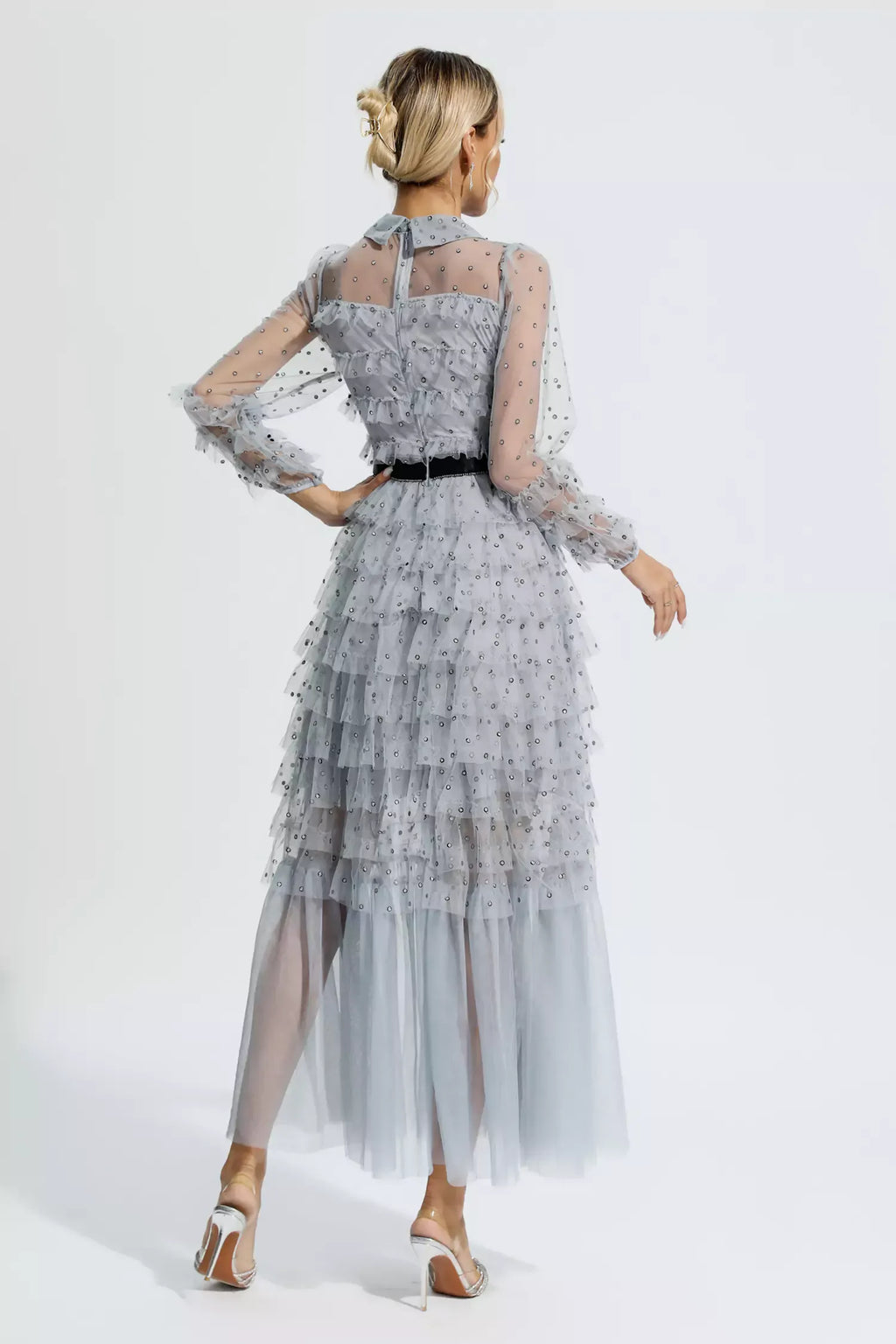 Puantiyeli Maxi Elbise