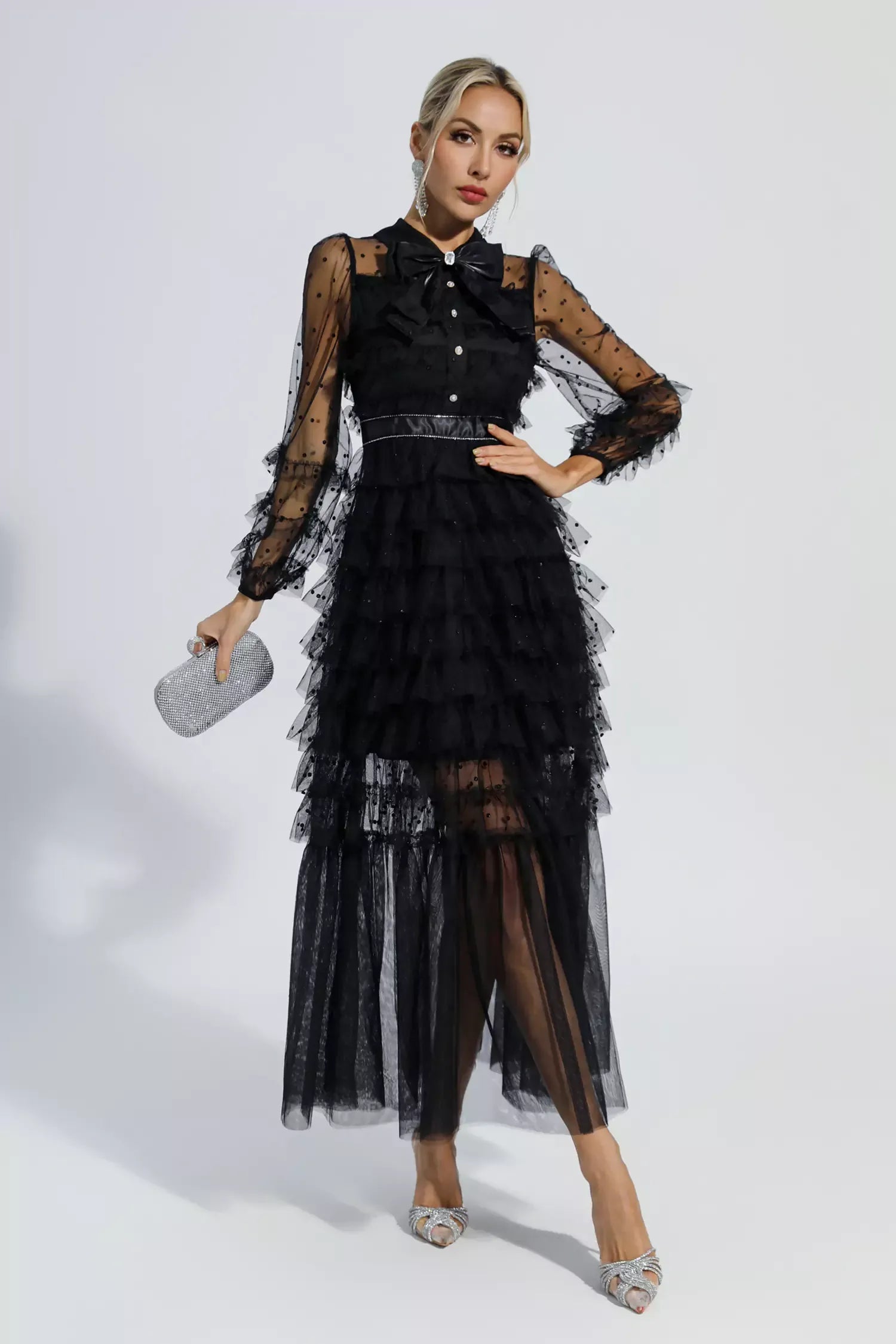 Puantiyeli Maxi Elbise