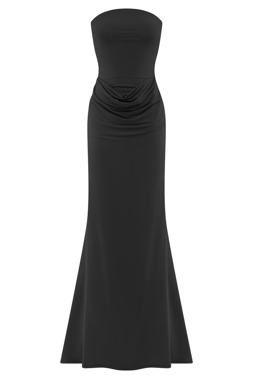 Madison Straplez Dar Kesim Uzun Elbise - Siyah