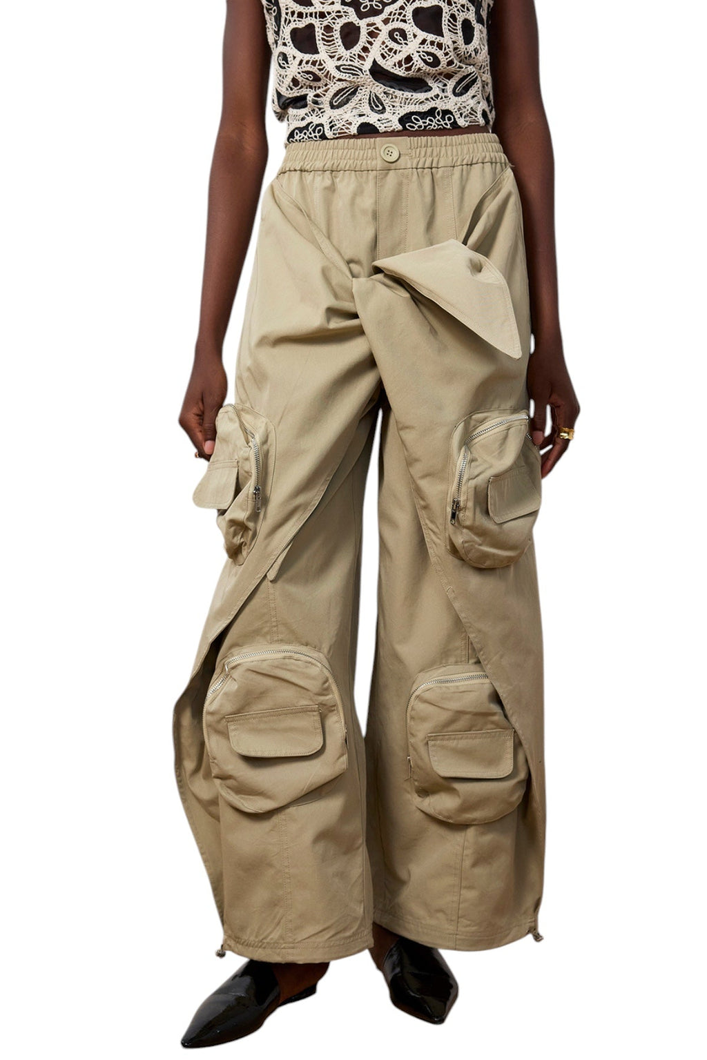 Cepli Bağcıklı Kargo Pantolon