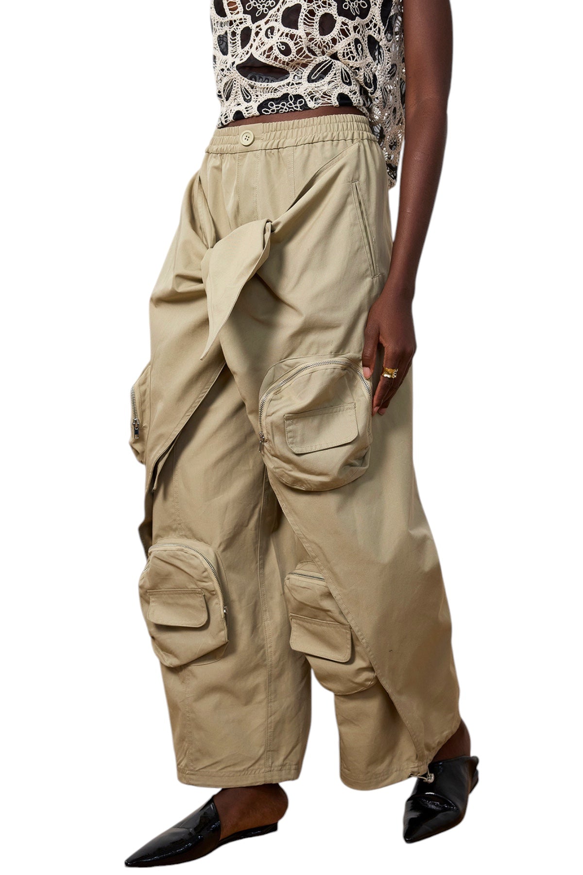 Cepli Bağcıklı Kargo Pantolon