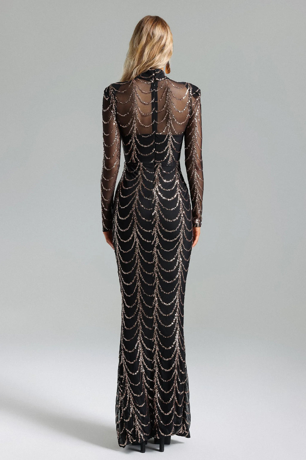 Palez Payetler File Uzun Elbise