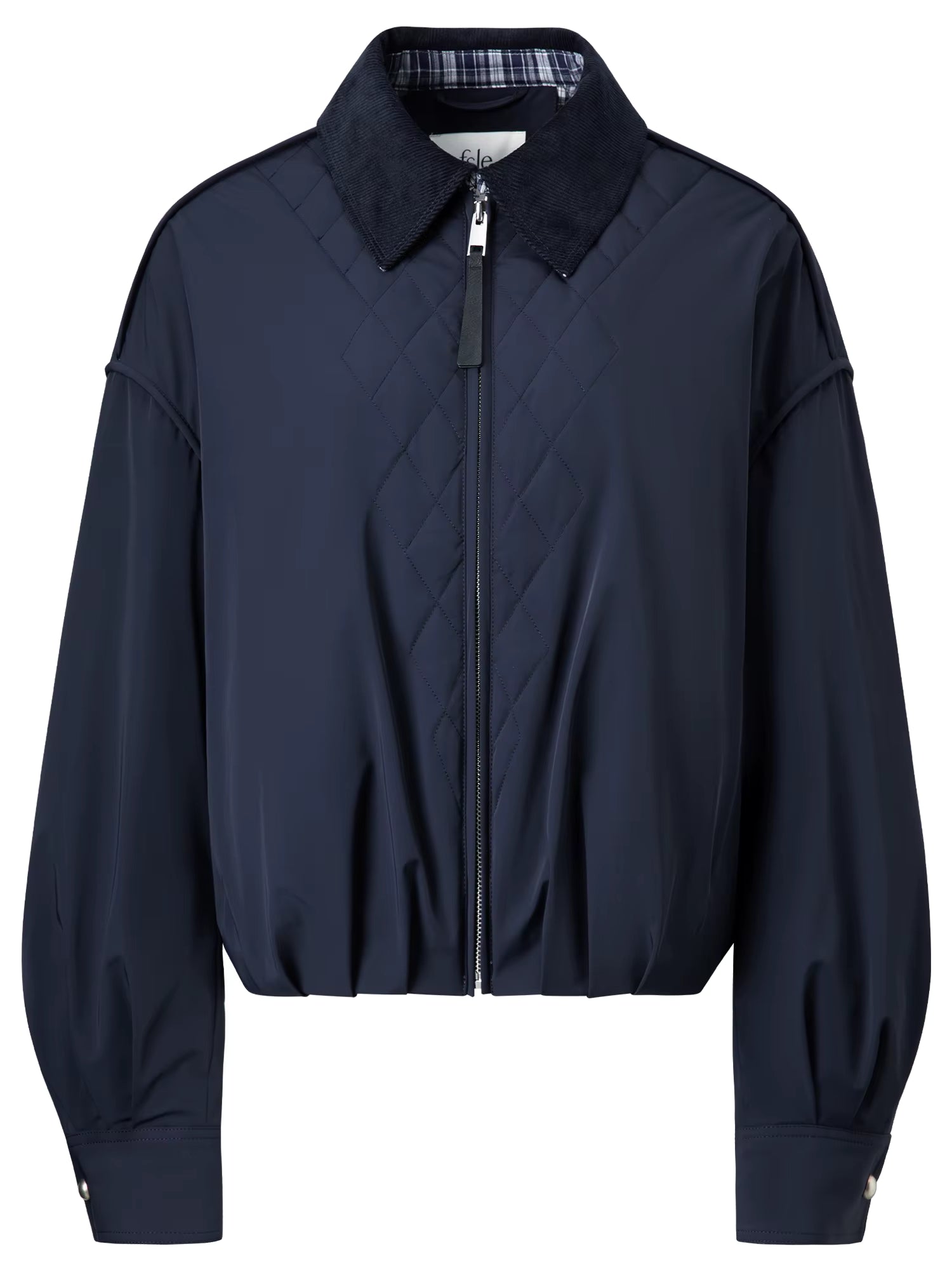 Ekose Panelli Kısa Ceket