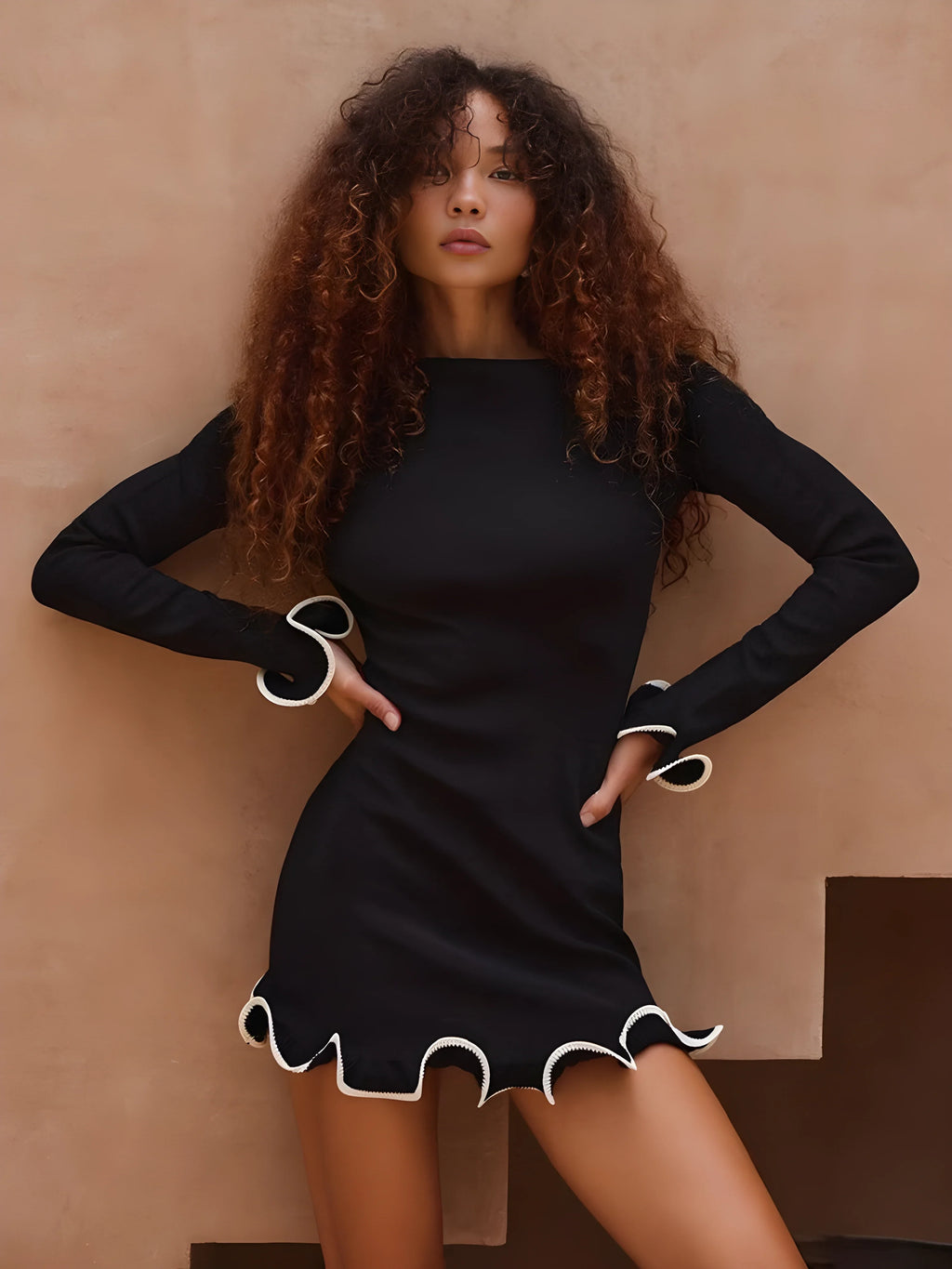 Wave Edge Mini Elbise