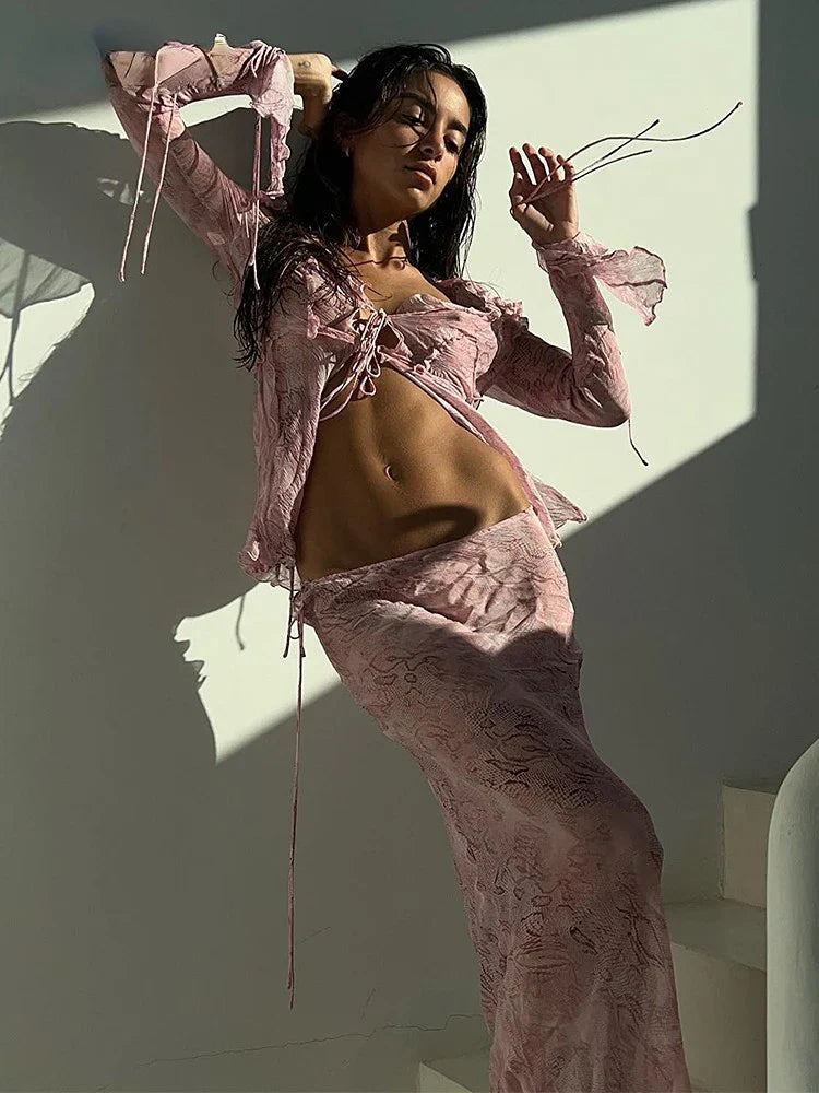 Gece Bahçesi - Dantel Takım