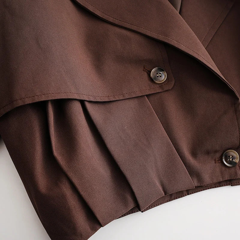 Çift Düğmeli Kısa Trençkot