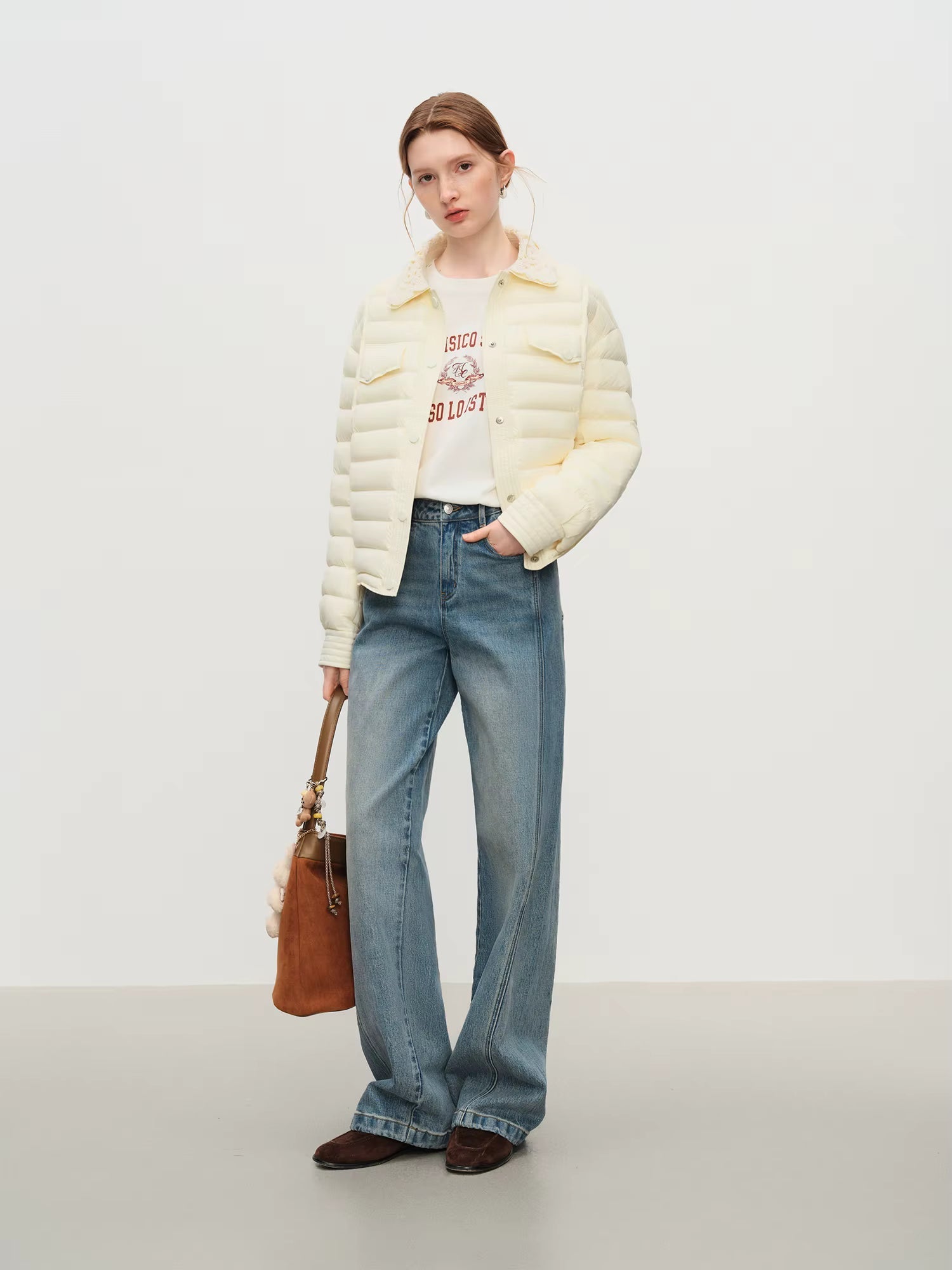 Kadın V Yaka Uzun Kollu Slim Fit Pamuk Kazak