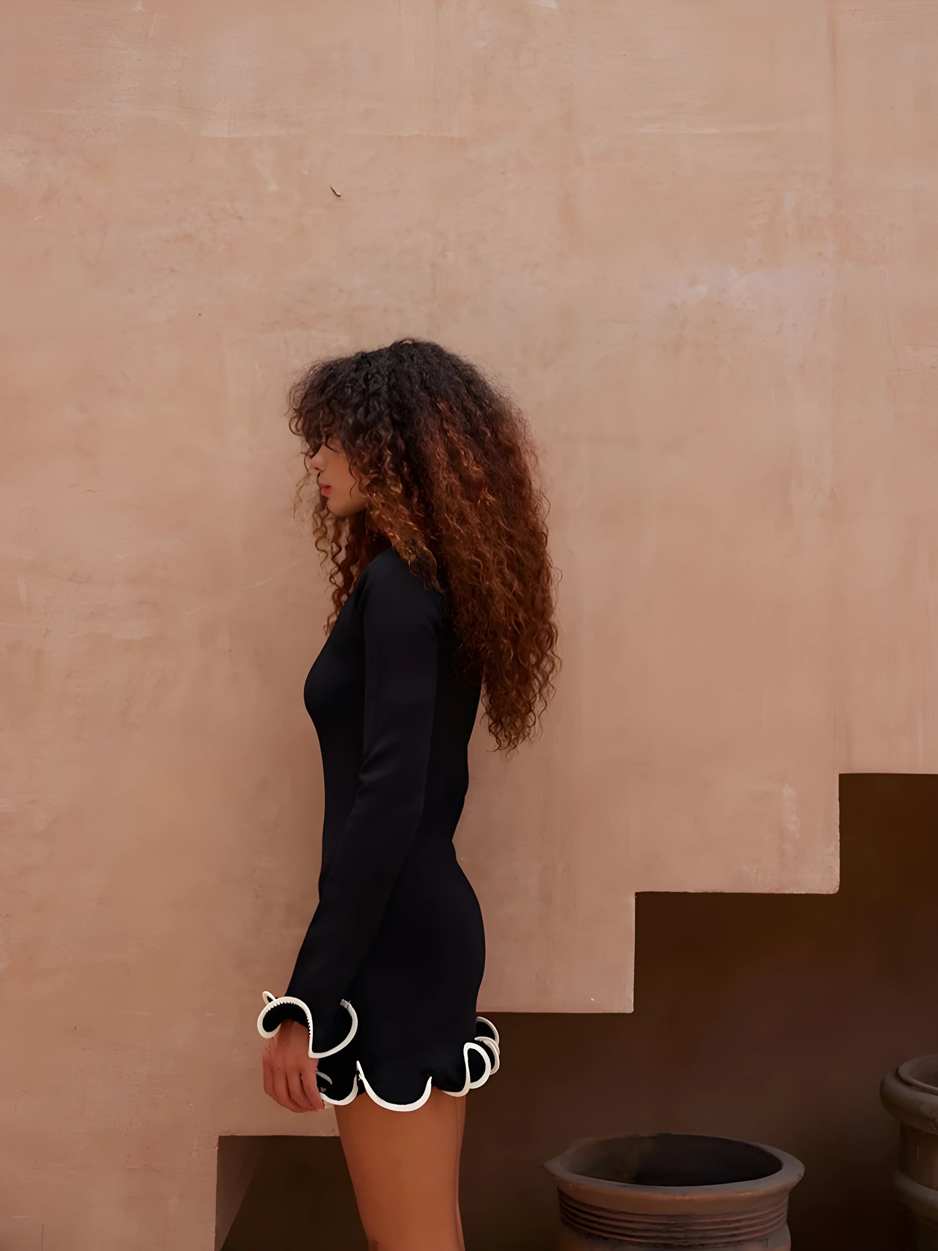 Wave Edge Mini Elbise