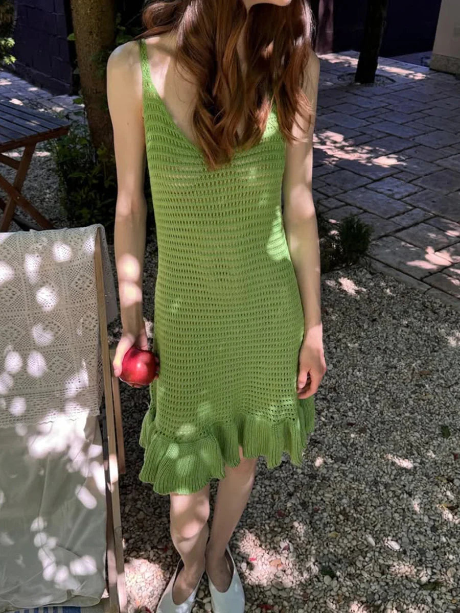 Örgü Mini Triko Elbise