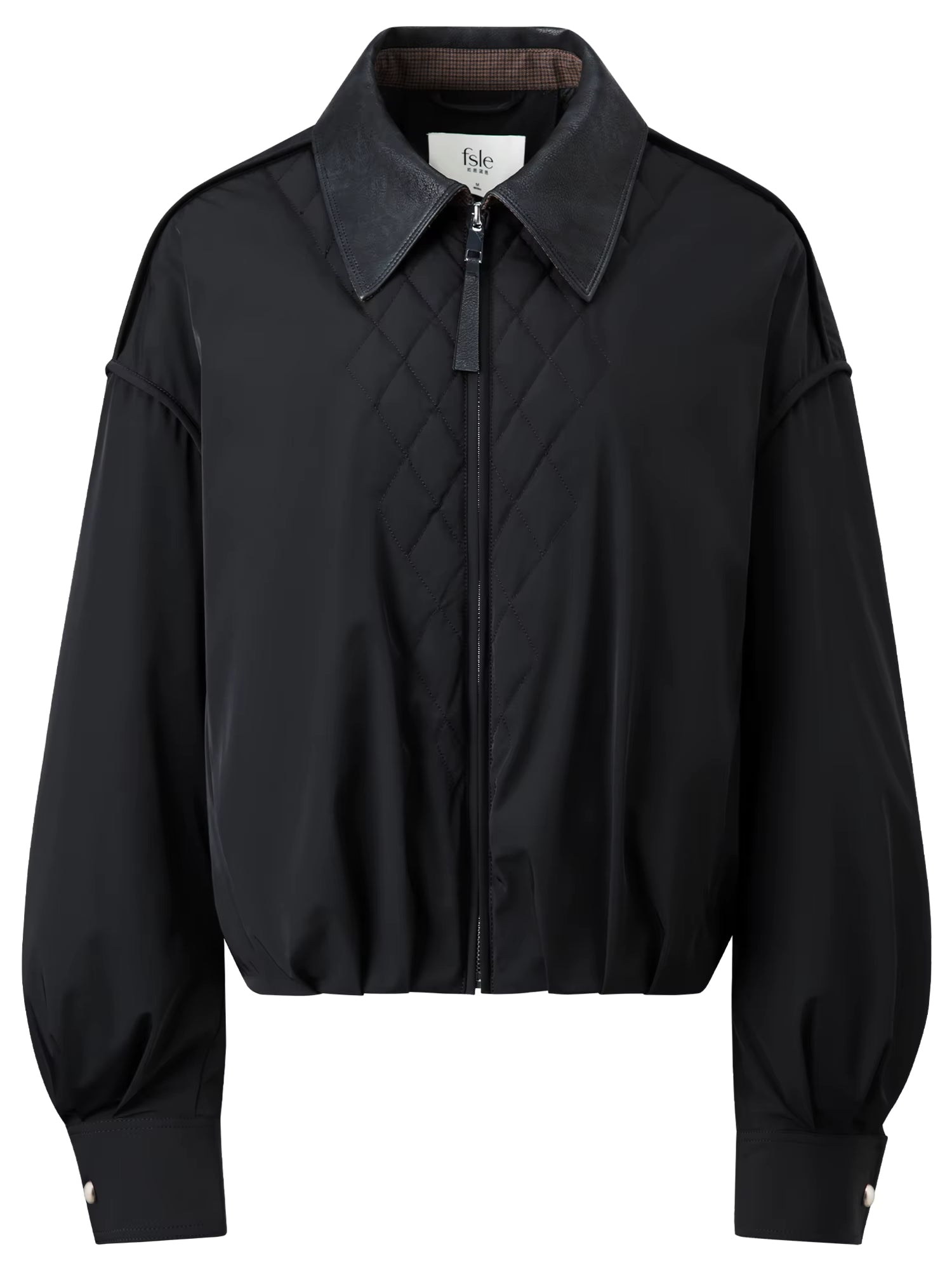 Ekose Panelli Kısa Ceket