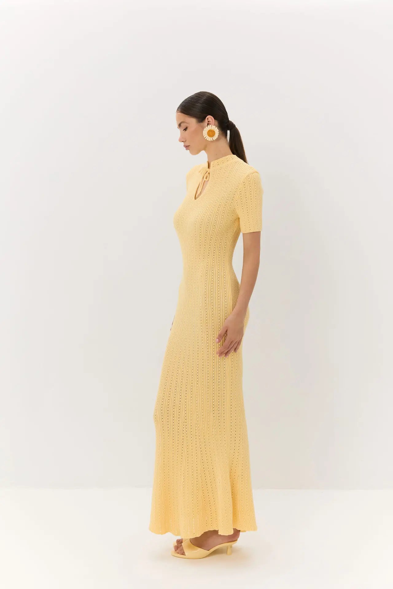 Lunera Fitilli Triko Maxi Elbise