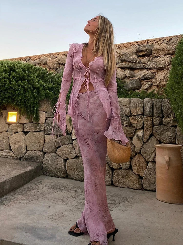 Gece Bahçesi - Dantel Takım