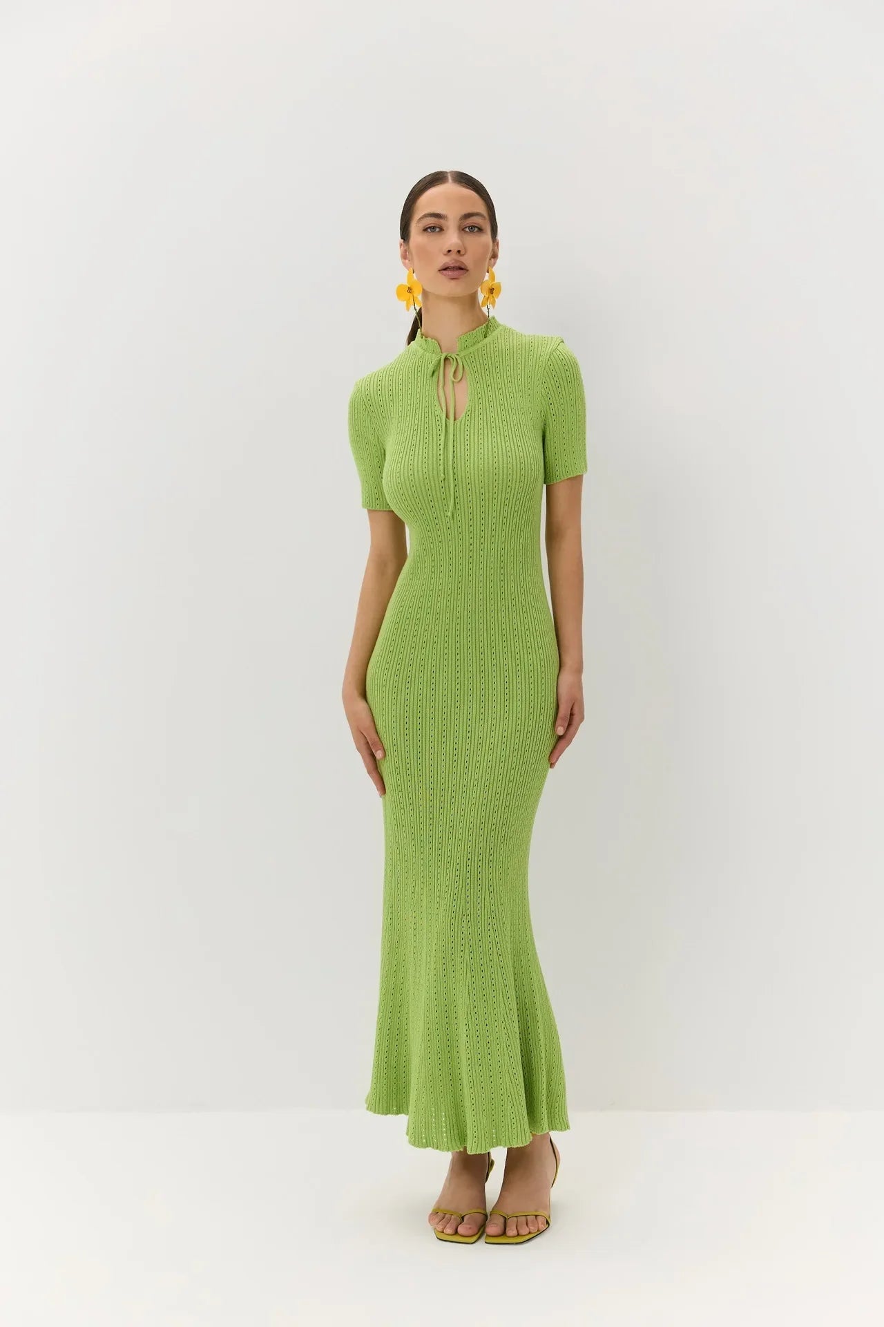 Lunera Fitilli Triko Maxi Elbise