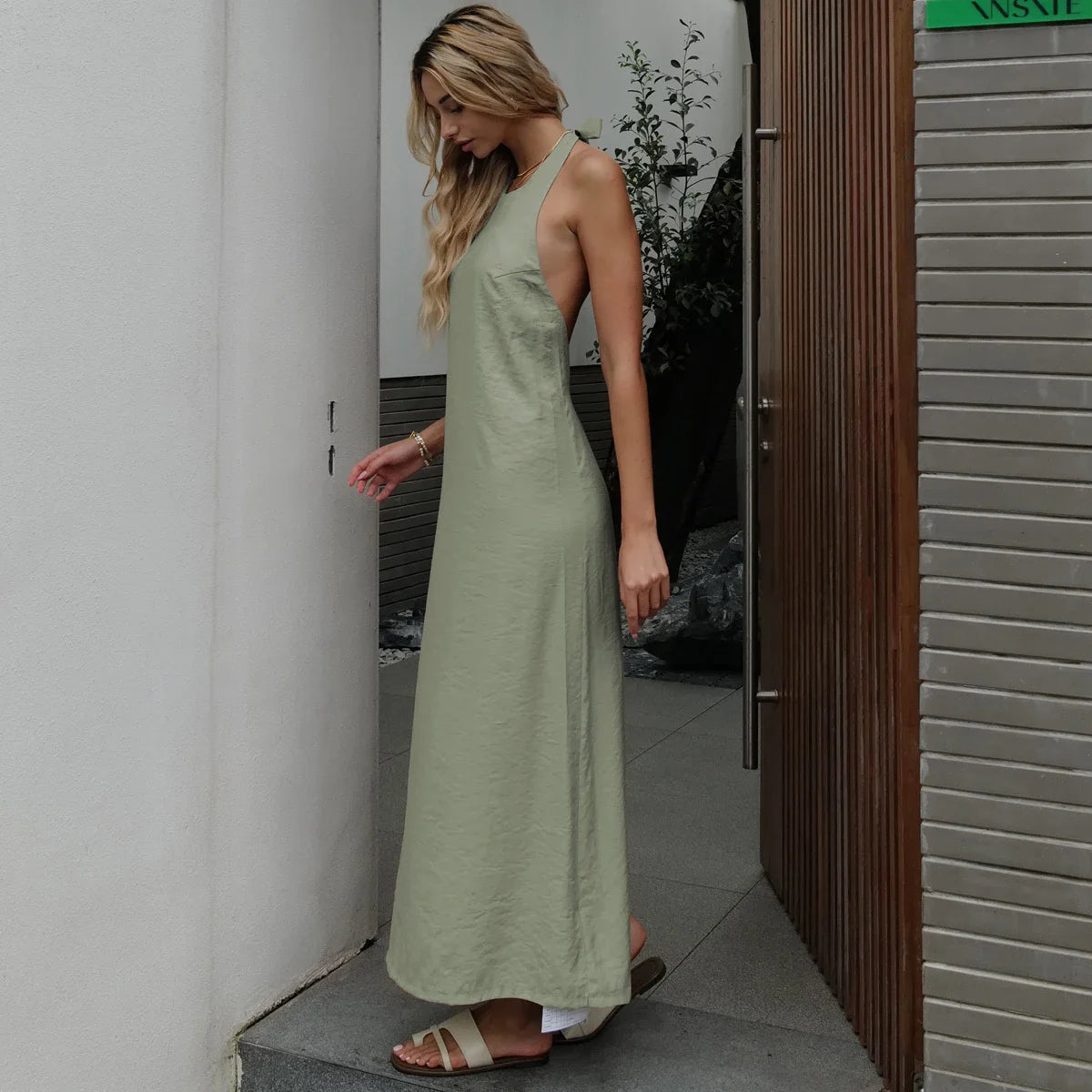 Salaş Boyundan Bağlamalı Elbise