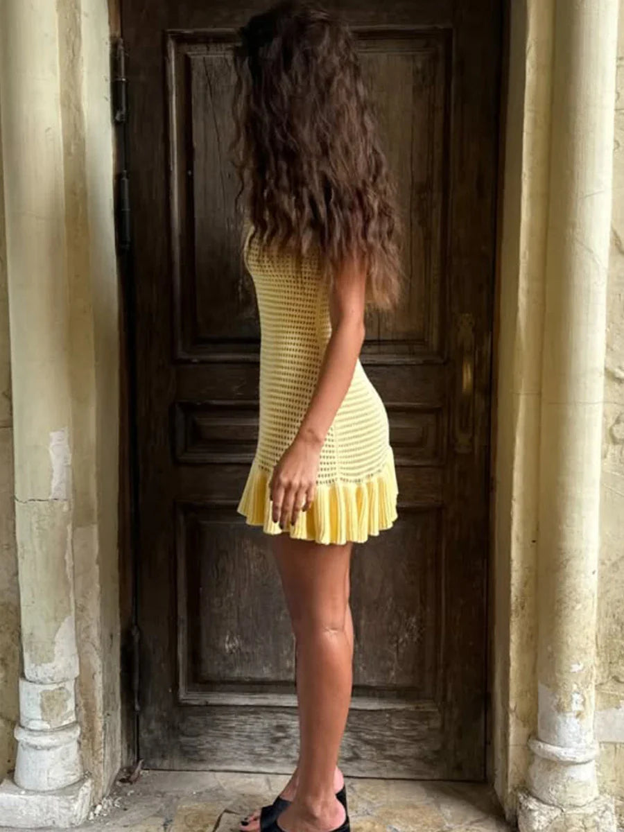 Örgü Mini Triko Elbise