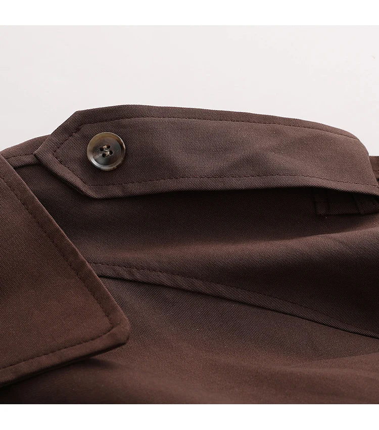 Çift Düğmeli Kısa Trençkot