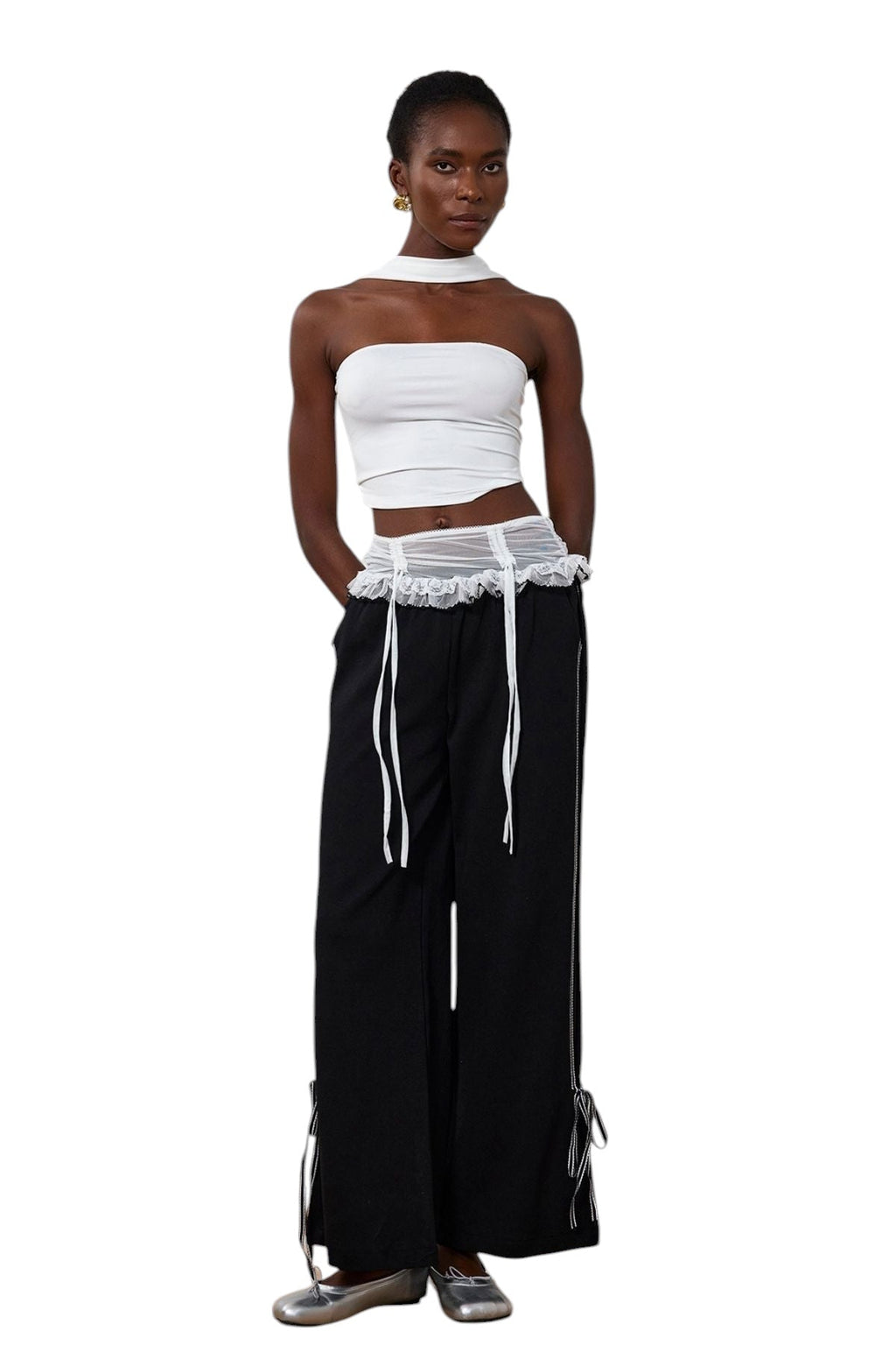 Dantel Fiyonklu Pantolon