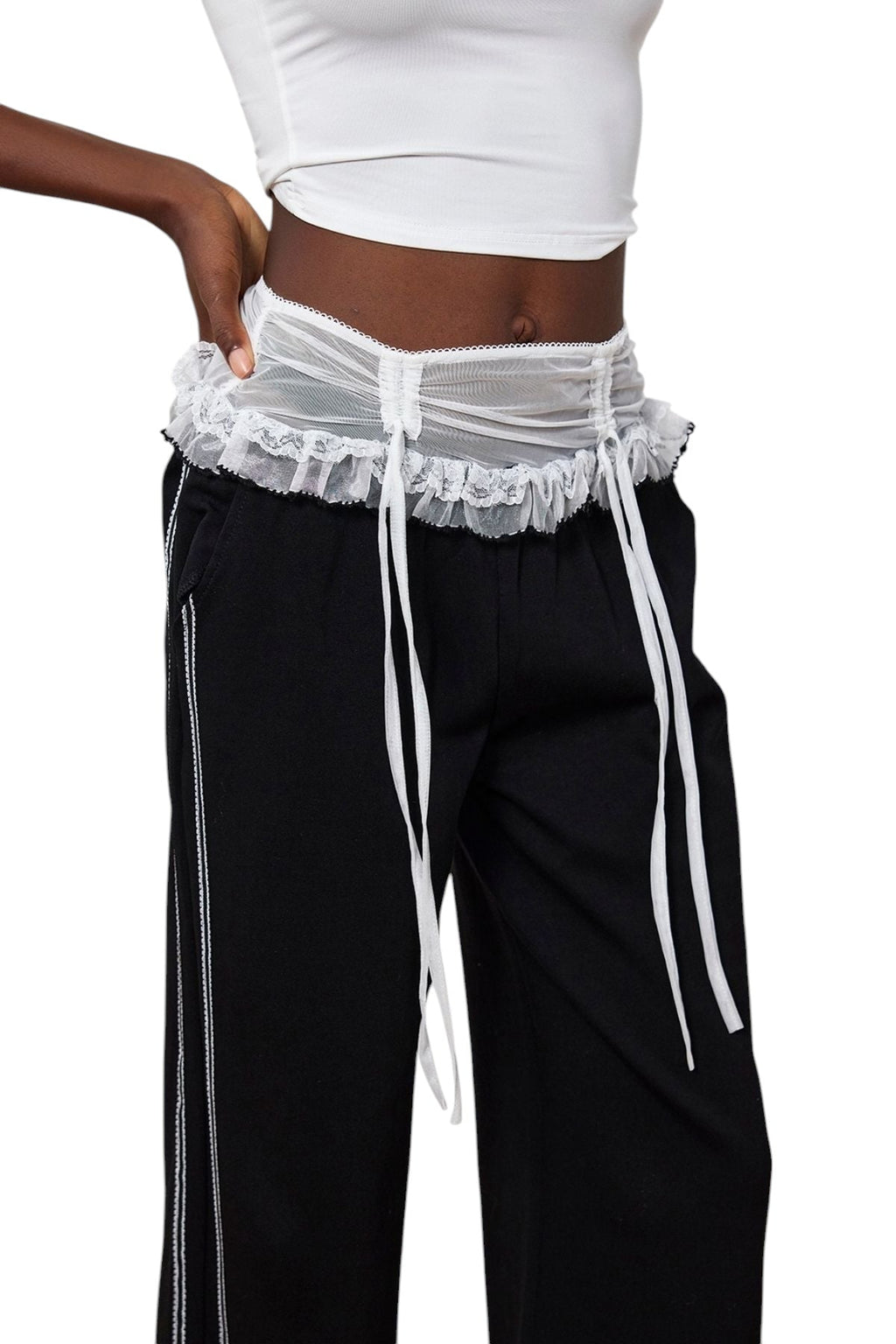 Dantel Fiyonklu Pantolon