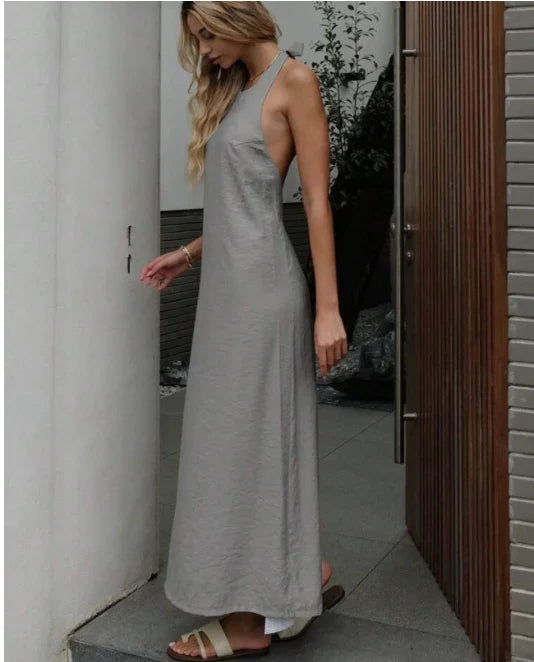 Salaş Boyundan Bağlamalı Elbise