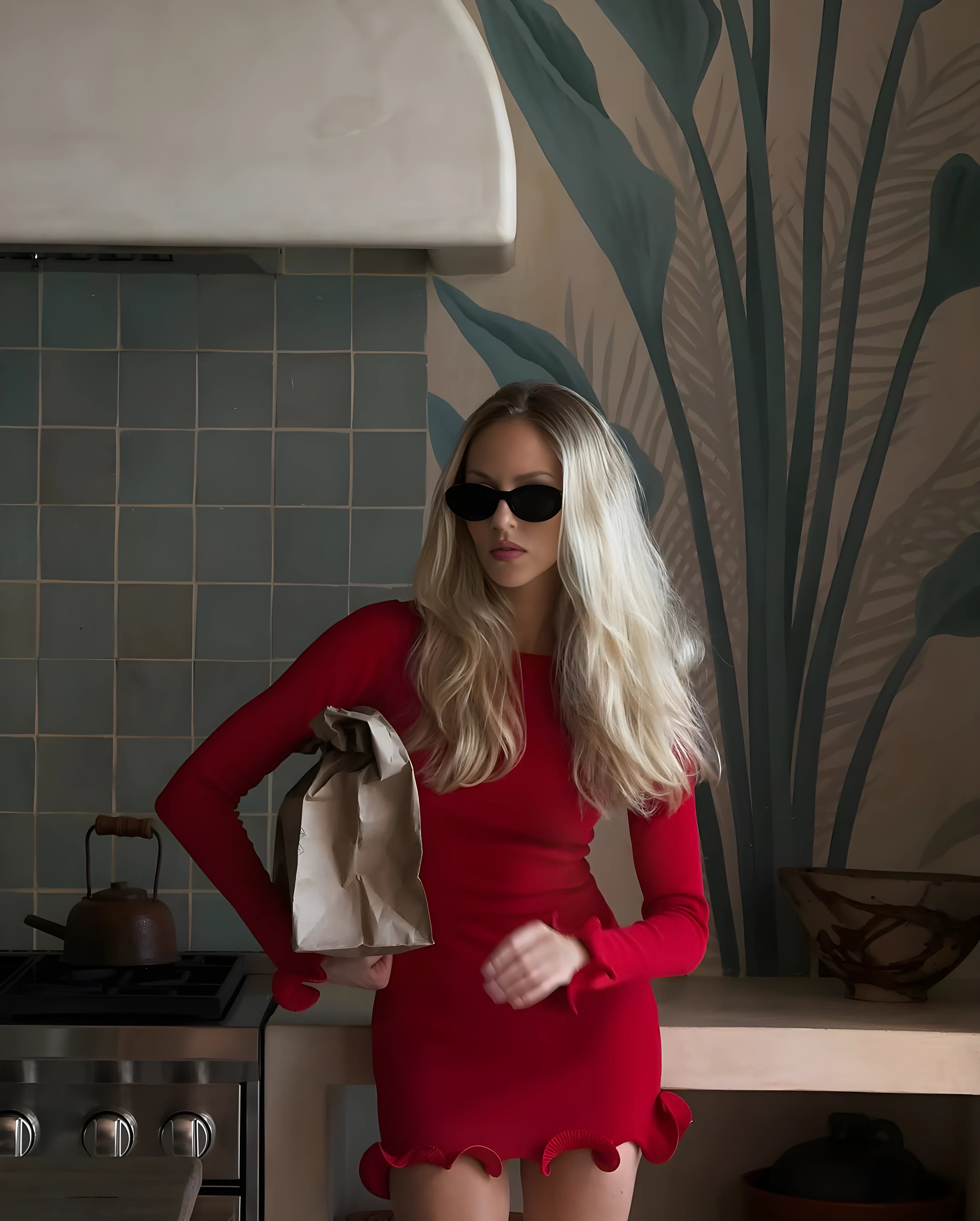 Wave Edge Mini Elbise