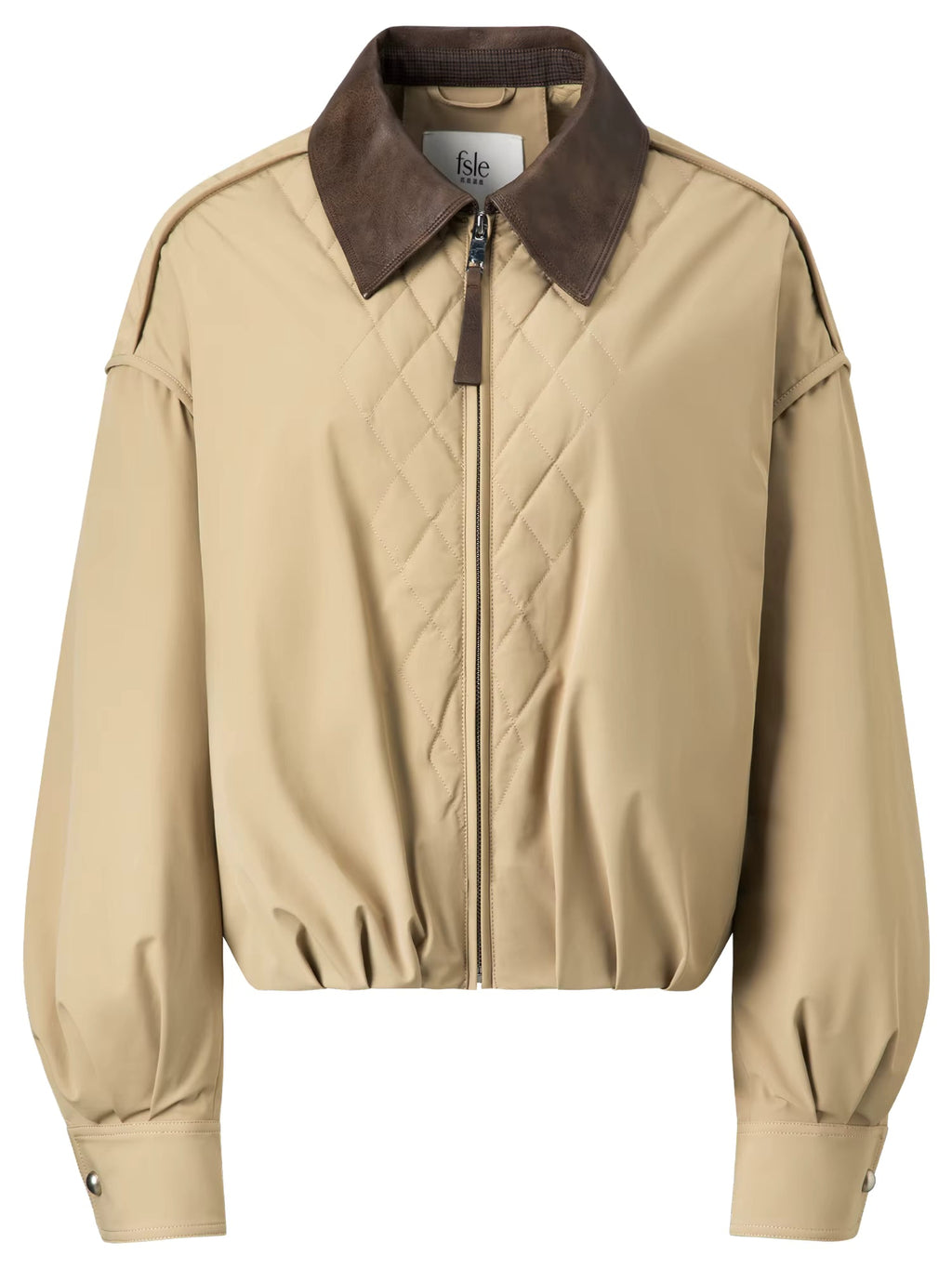 Ekose Panelli Kısa Ceket