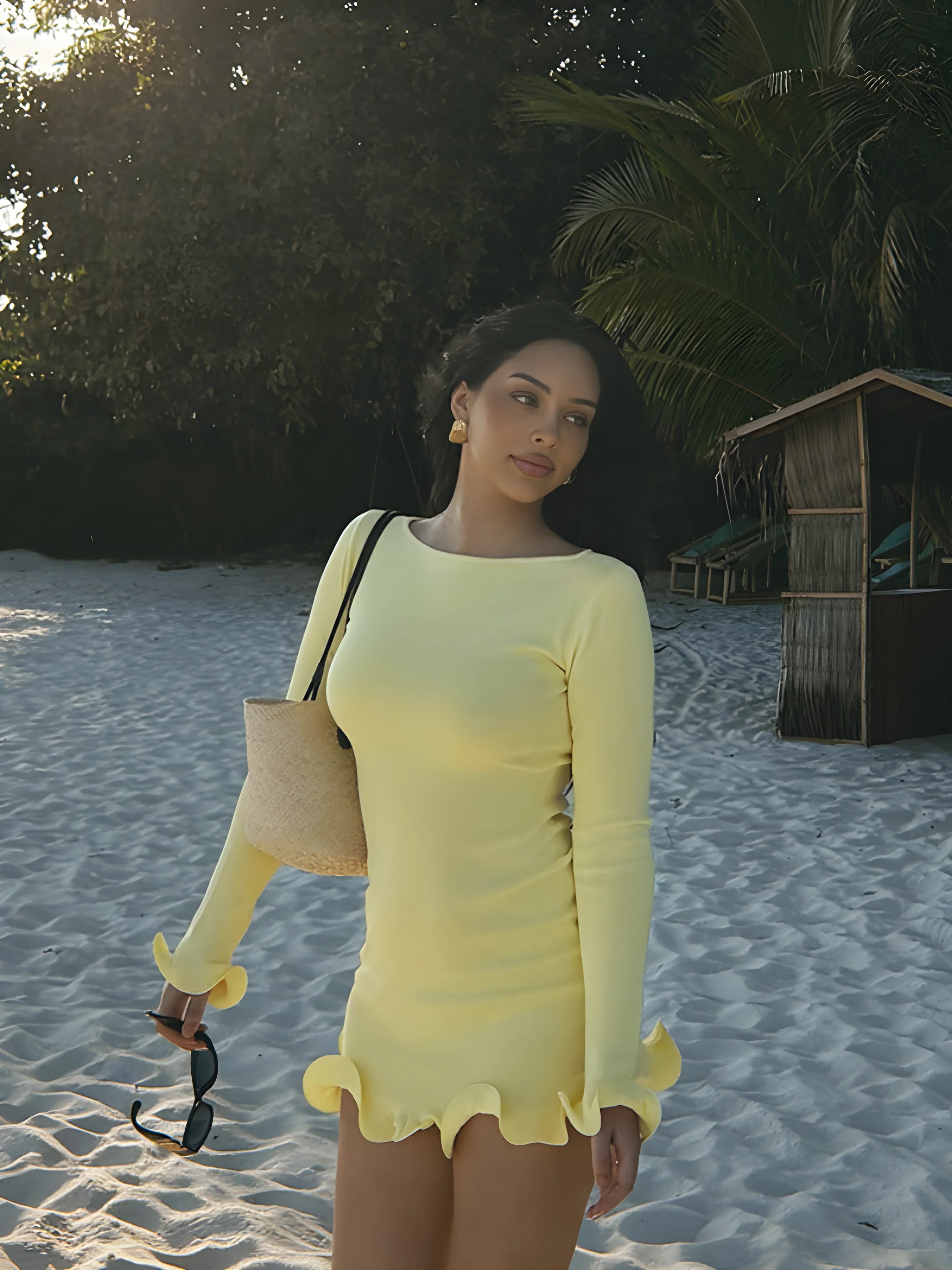 Wave Edge Mini Elbise