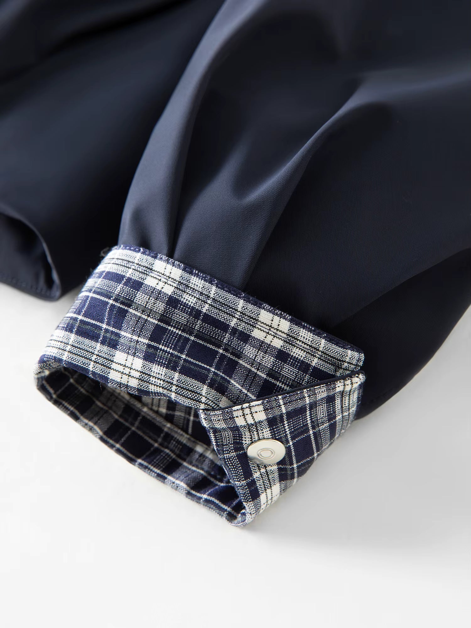 Ekose Panelli Kısa Ceket