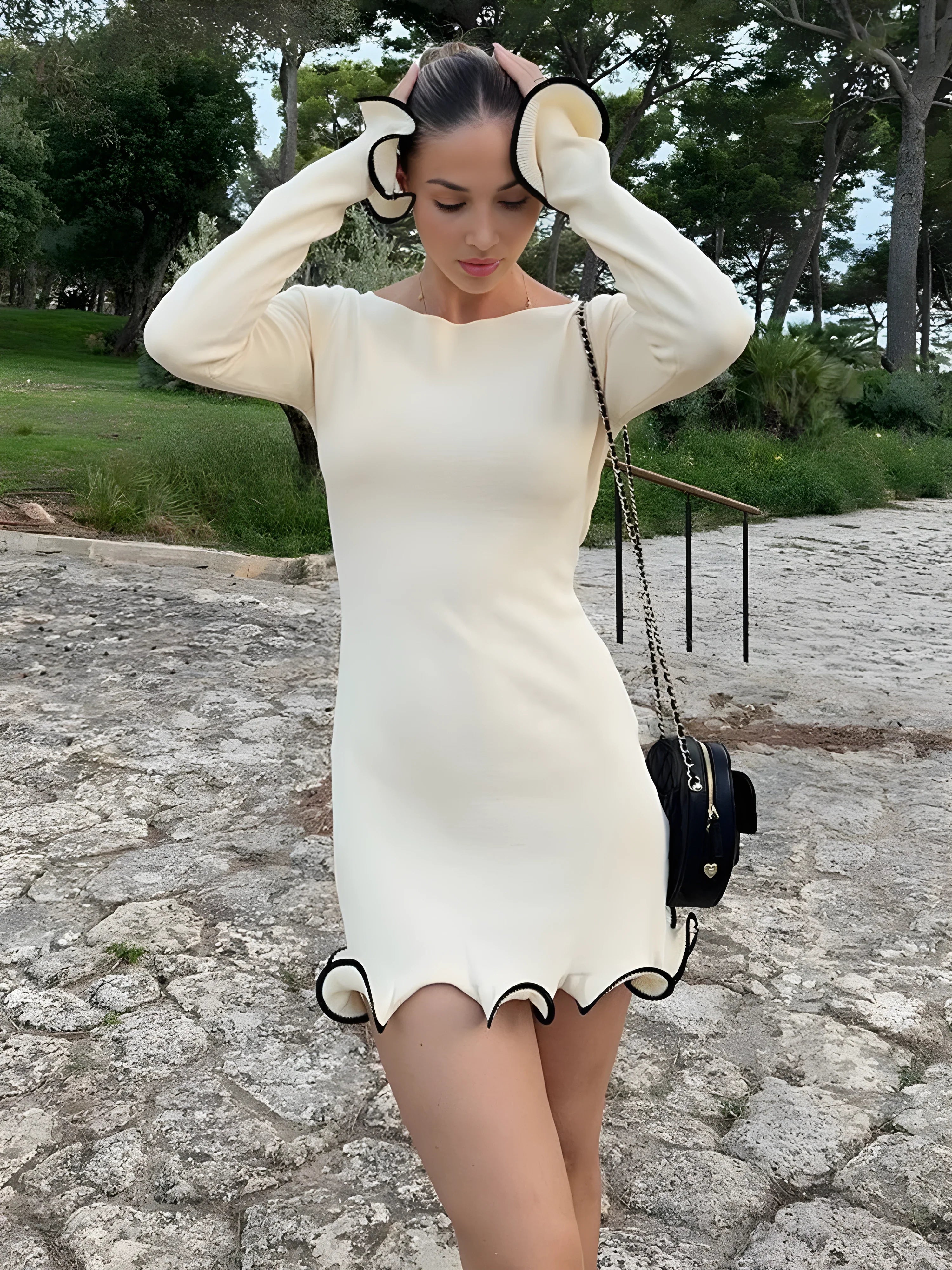 Wave Edge Mini Elbise