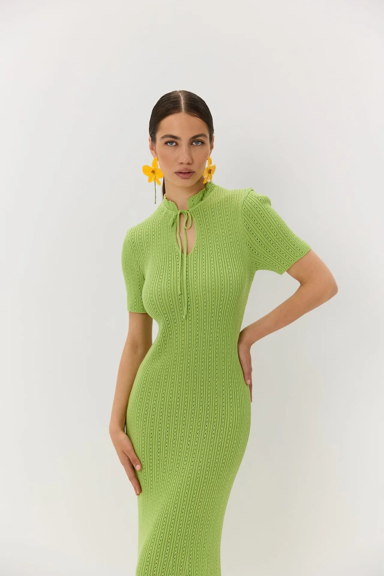 Lunera Fitilli Triko Maxi Elbise