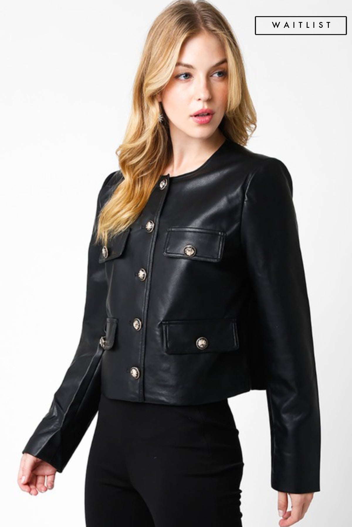 Vegan Deri Kısa Ceket