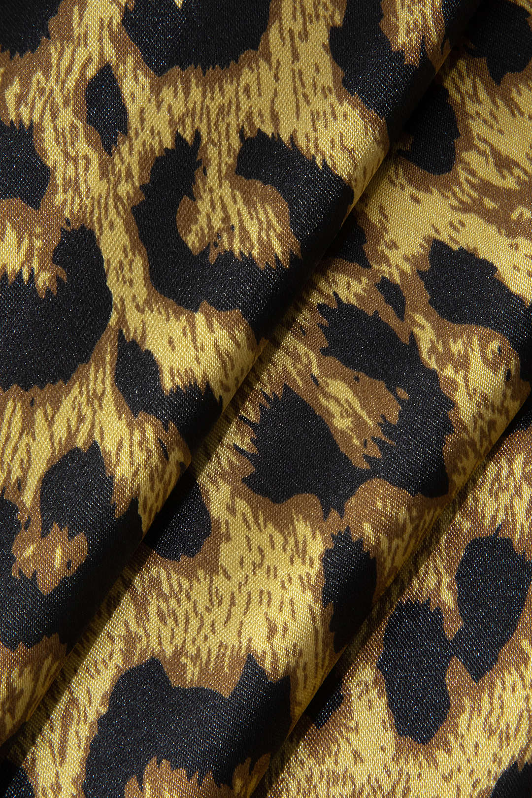 Leopar Desenli Dantel Kenarlı Gece Elbisesi