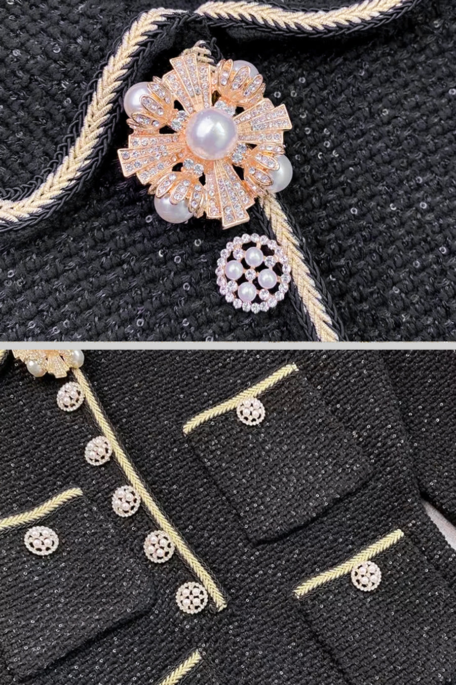 Dokulu Triko Elbise - Siyah