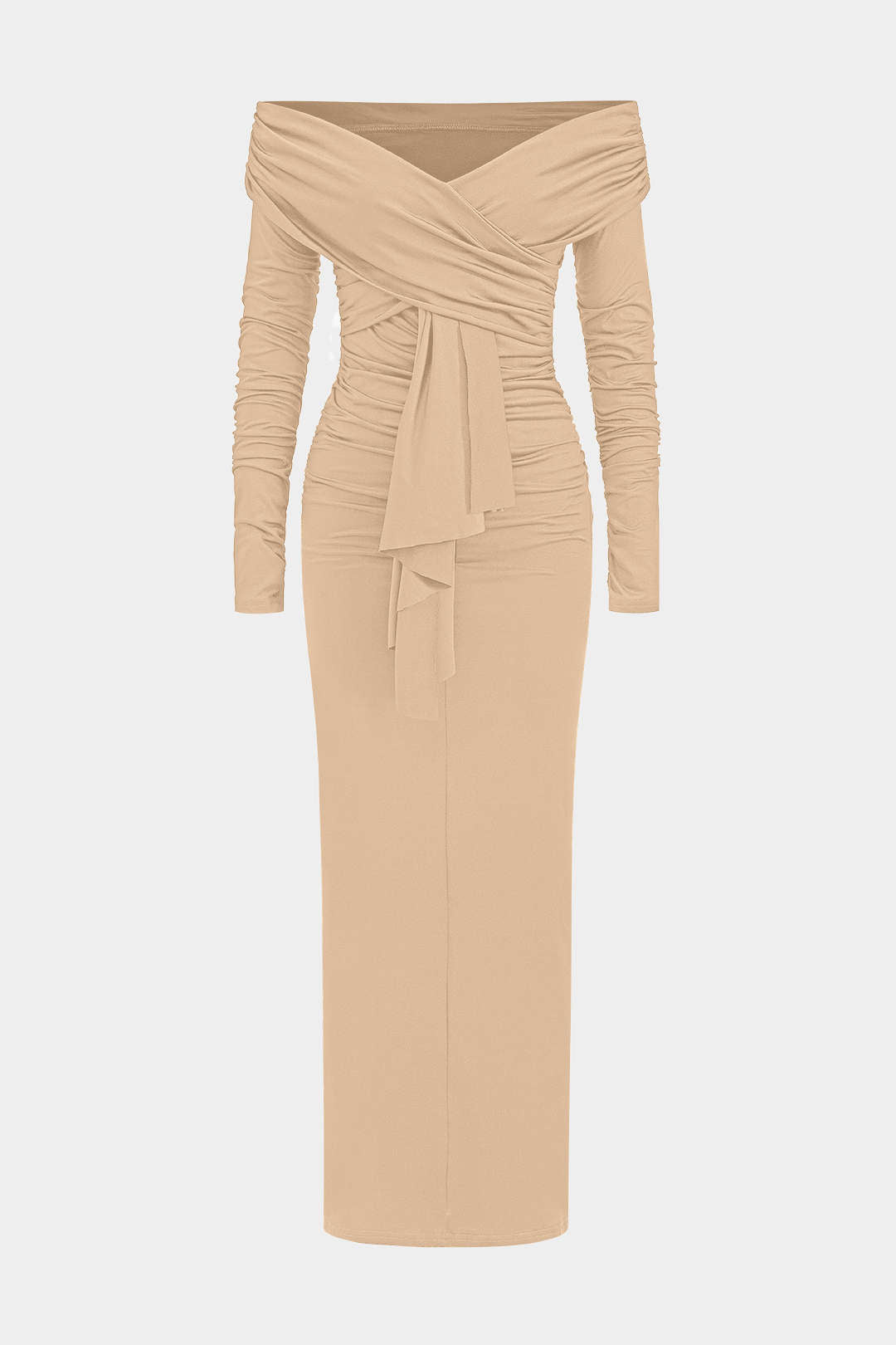 Volanlı Tek Omuz Maxi Elbise