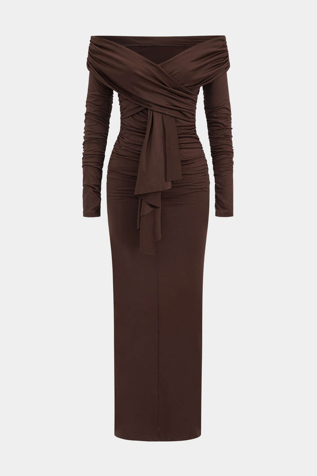 Volanlı Tek Omuz Maxi Elbise