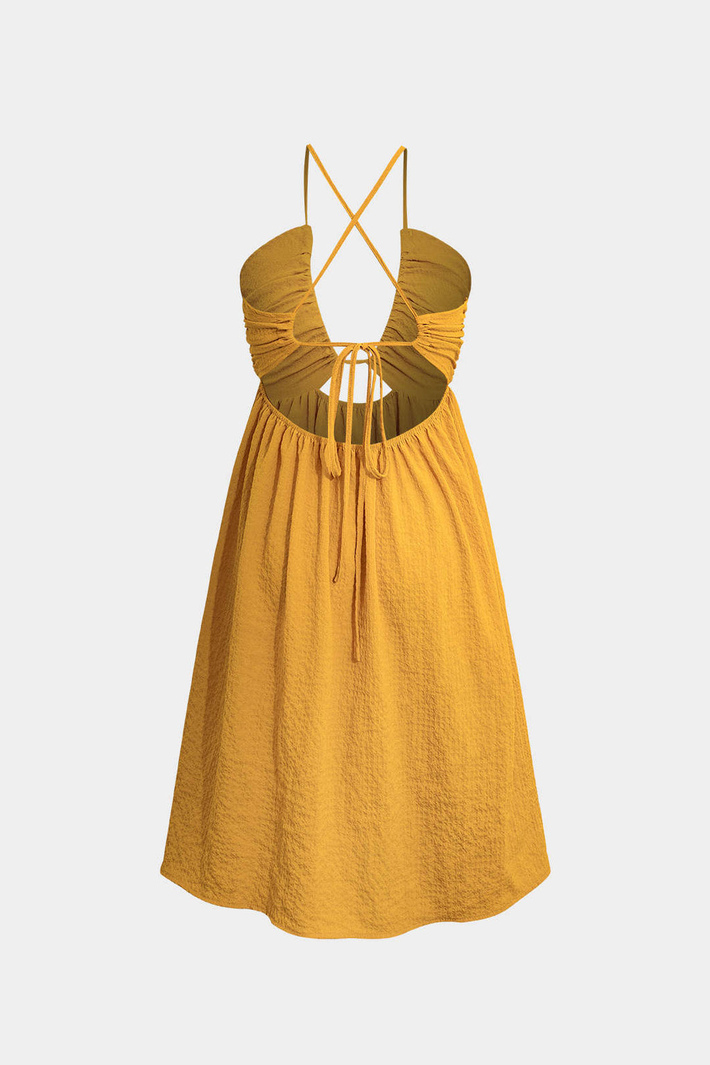 Sırt Dekolteli V Yaka Yırtmaçlı Midi Elbise