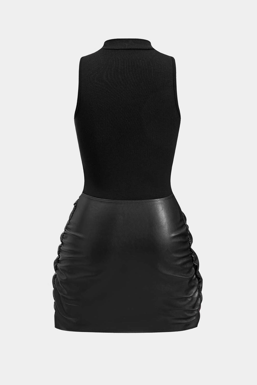 Ön Bağlamalı Kolsuz Mini Elbise