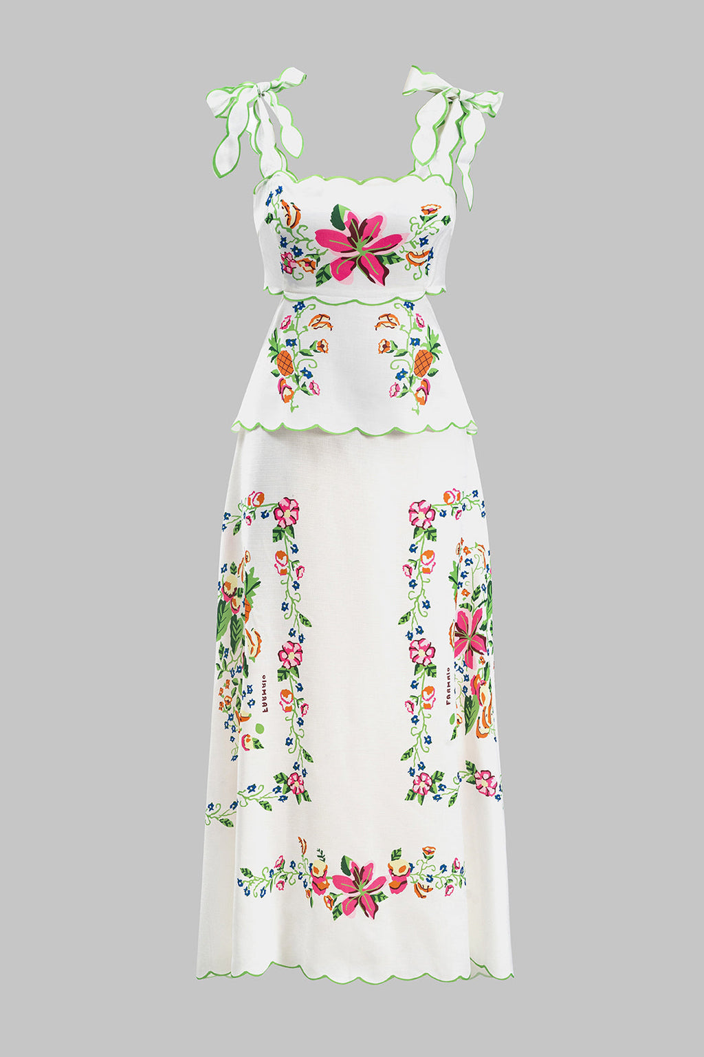 Çiçek Desenli Bağlamalı Sırt Dekolteli Maxi Elbise