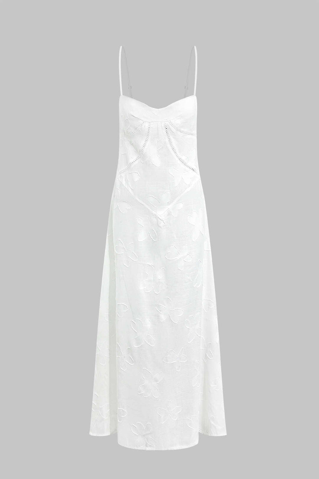 Çiçek Desenli Dokulu Örgü Bağcıklı Maxi Elbise