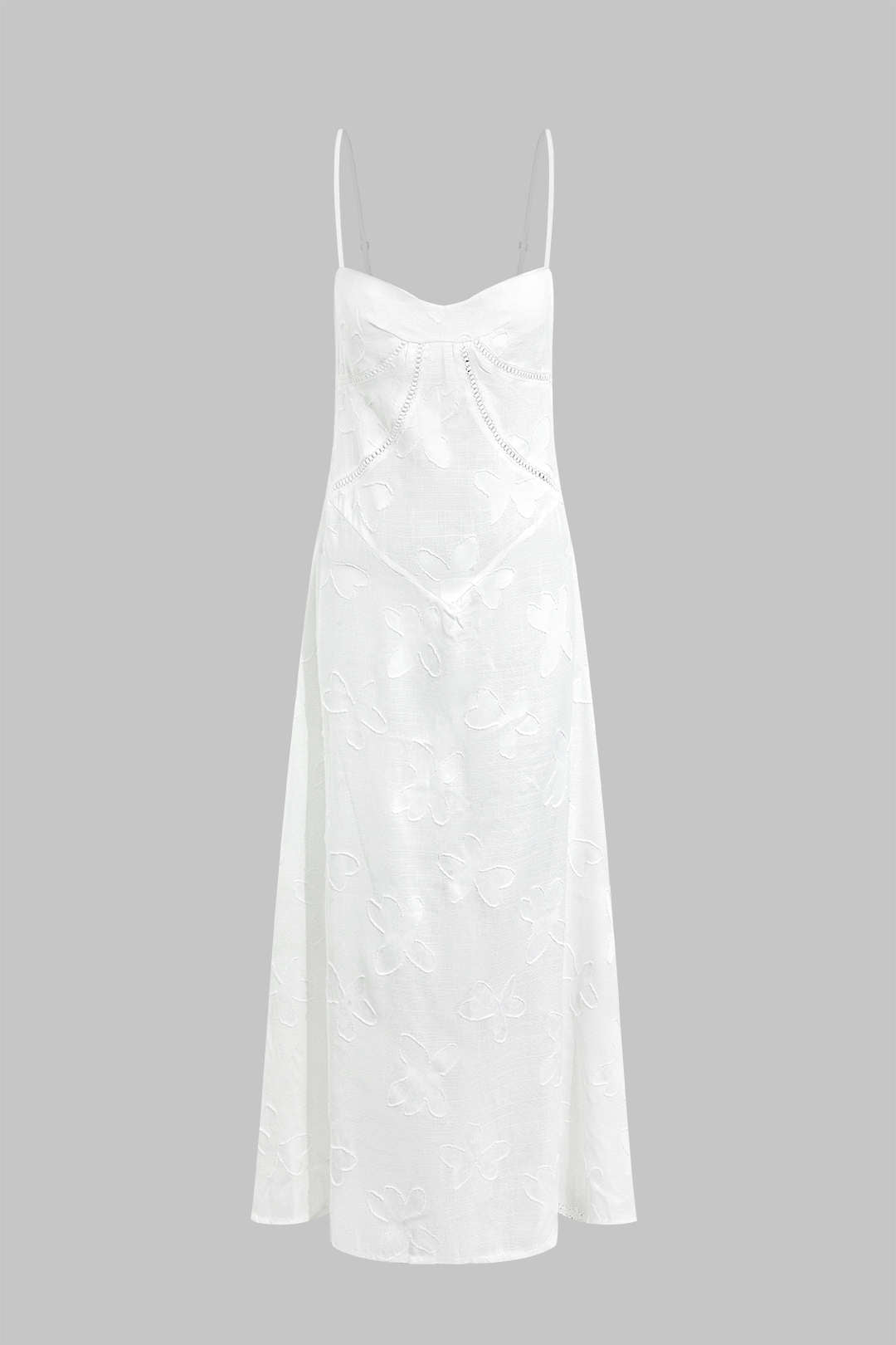 Çiçek Desenli Dokulu Örgü Bağcıklı Maxi Elbise