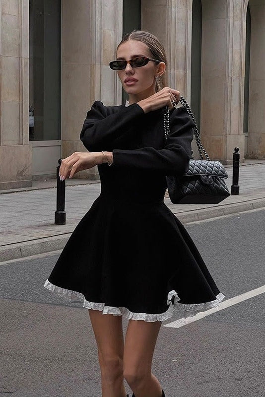 Norma Dantel Kenarlı Mini Elbise